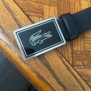 Lacoste Black Belt with Silver Accent